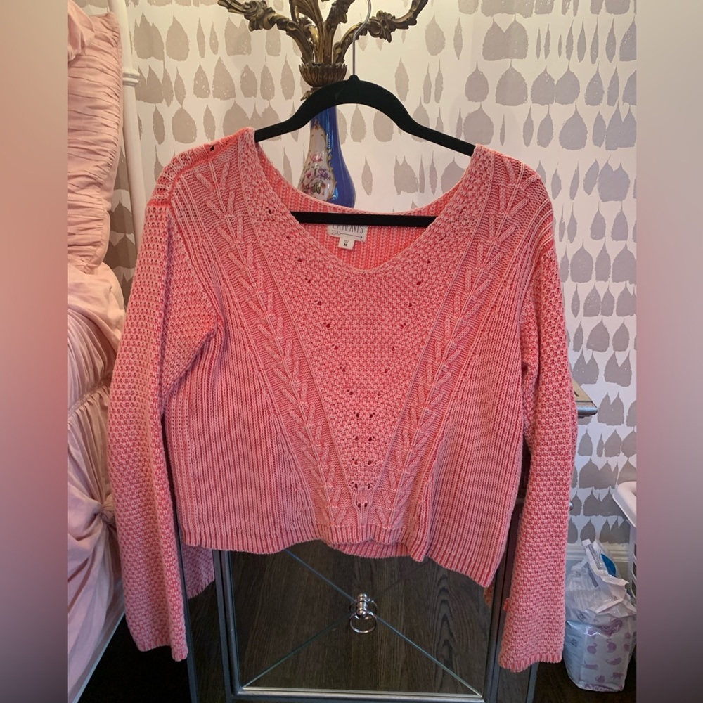 Pacsun LA Hearts Pink/Orange Sweater
